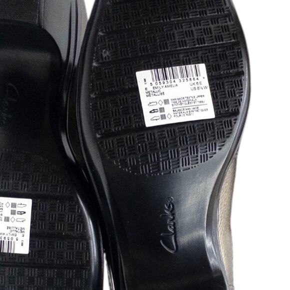 Clarks Emily Amelia Women's Bronze Metallic Casual Heels Shooties size 8.5 Wide - Picture 7 of 8